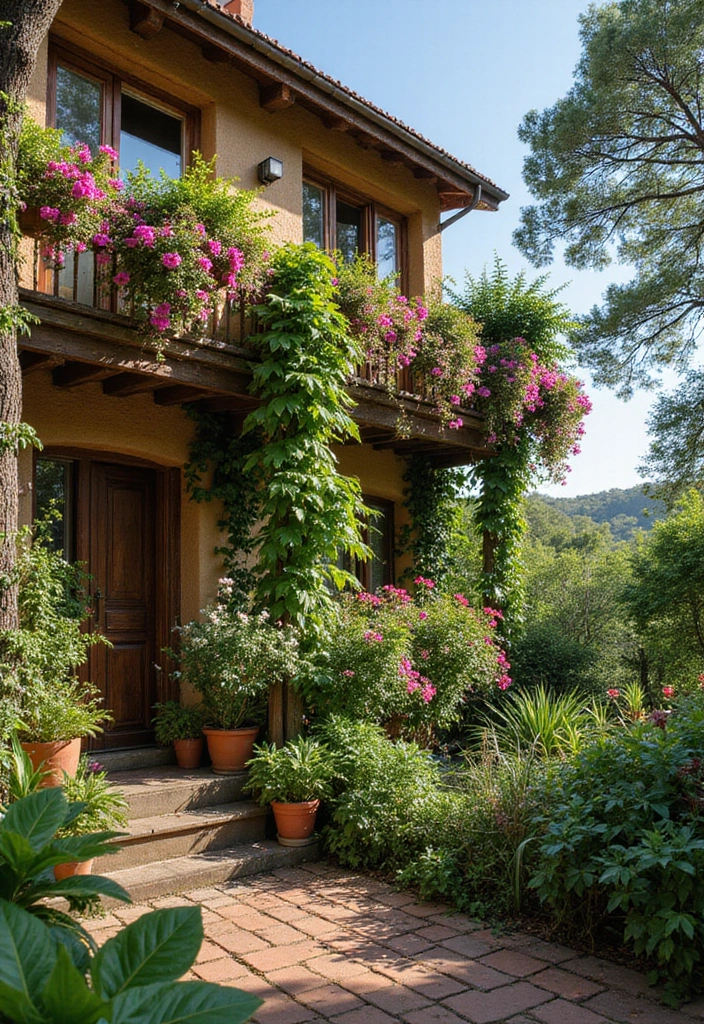 30 Boho Balcony Ideas Full of Colors and Natural Vibes - 30. Integrating Local Flora