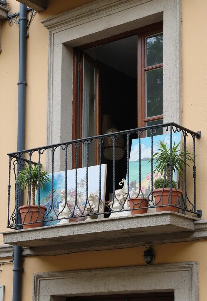 30 Indian Balcony Decor Ideas Full of Culture and Charm 15 30 Indian Balcony Decor Ideas Full of Culture and Charm - 15. Personal Touch with Art