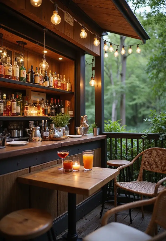 30 Kitchen in Balcony Inspirations That Save Space Smartly - 21. Outdoor Bar Setup