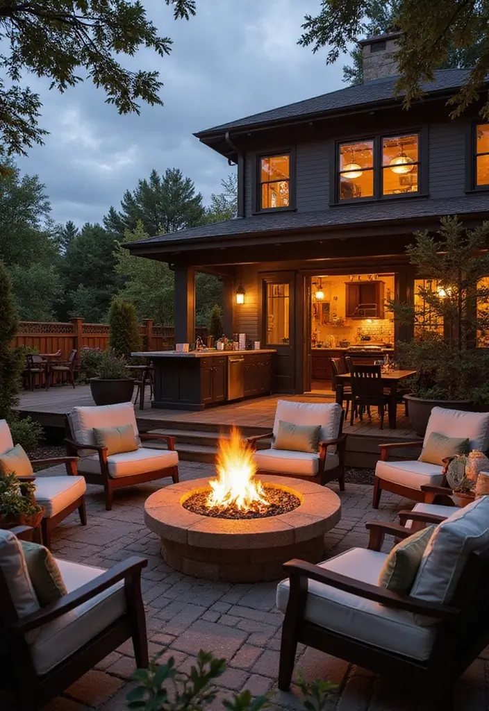 30 Kitchen in Balcony Inspirations That Save Space Smartly - 25. Balcony Fire Pit