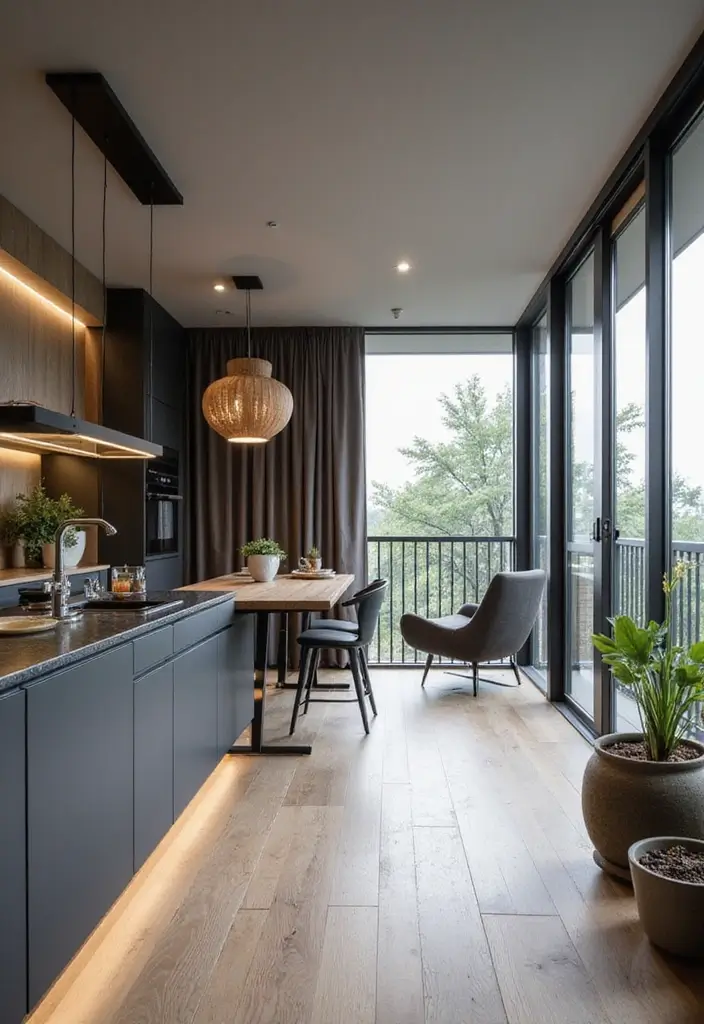 30 Kitchen in Balcony Inspirations That Save Space Smartly - 26. Smart Home Technology