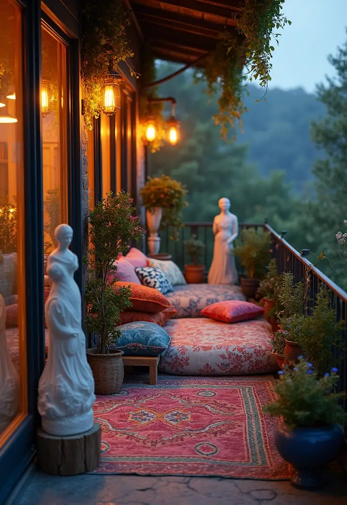 30 Luxury Balcony Inspirations That Feel Like a Resort 13 30 Luxury Balcony Inspirations That Feel Like a Resort - 13. Artful Touches