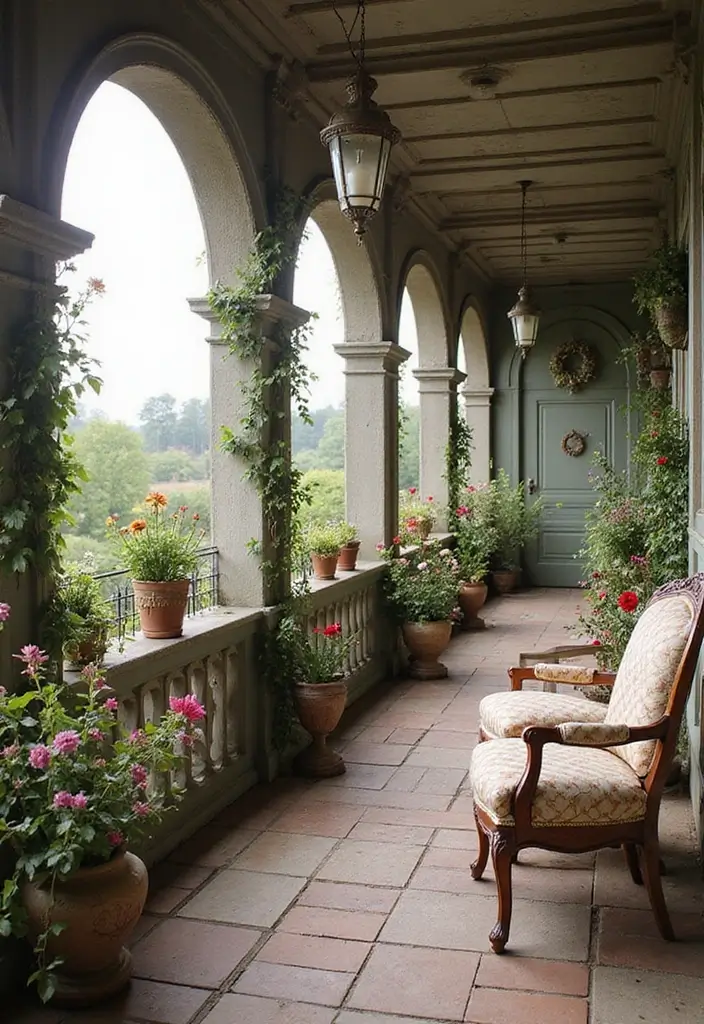 30 Luxury Balcony Inspirations That Feel Like a Resort 17 30 Luxury Balcony Inspirations That Feel Like a Resort - 17. Vintage-Inspired Balcony