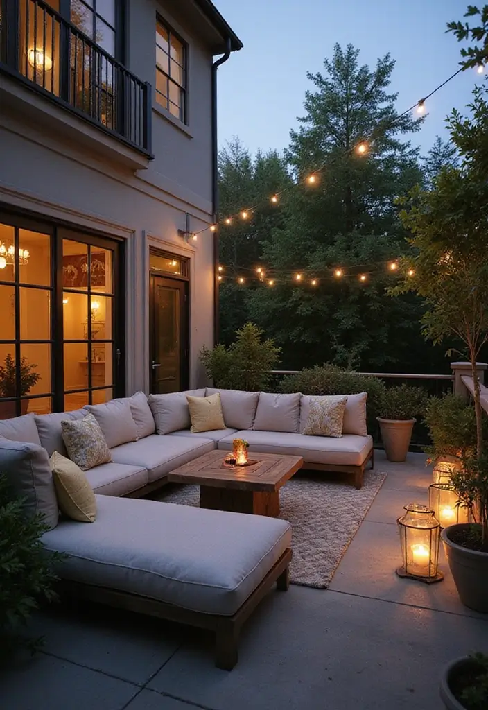 30 Luxury Balcony Inspirations That Feel Like a Resort 26 30 Luxury Balcony Inspirations That Feel Like a Resort - 26. Inviting Outdoor Lounge
