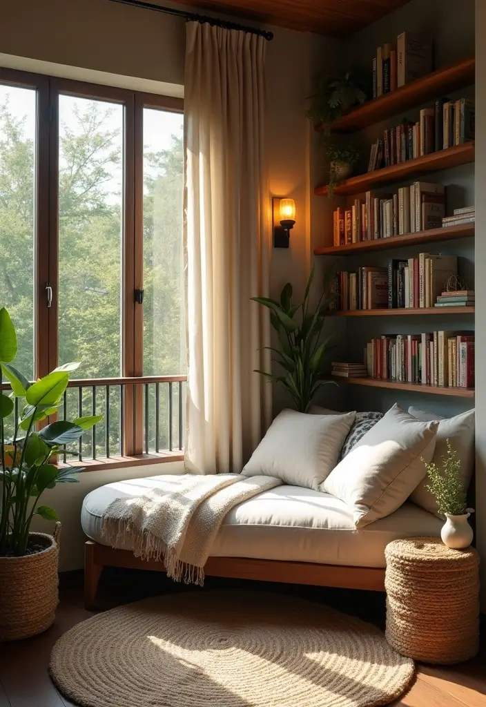 30 Luxury Balcony Inspirations That Feel Like a Resort 3 30 Luxury Balcony Inspirations That Feel Like a Resort - 3. Cozy Reading Nook