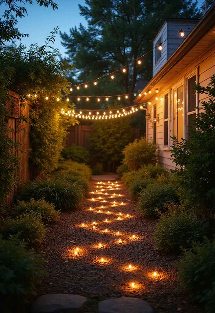 12 Backyard Ideas Lights for Warm Inviting Nighttime Glow 111 12 Backyard Ideas Lights for Warm Inviting Nighttime Glow - 11. Hang String Lights in Unique Patterns