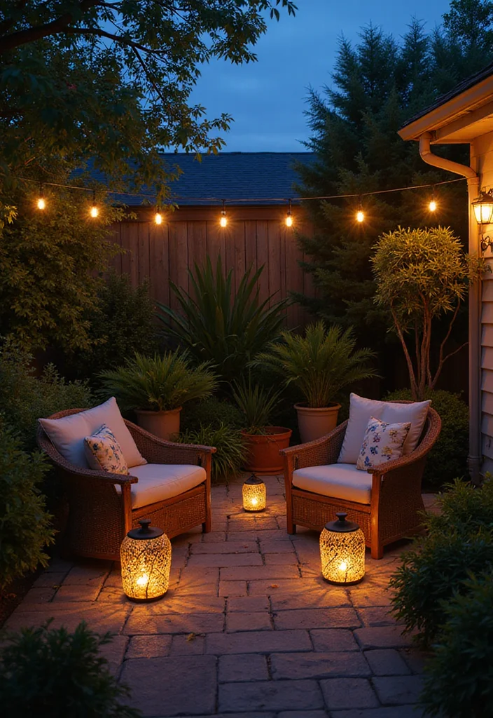 12 Backyard Ideas Lights for Warm Inviting Nighttime Glow 12 12 Backyard Ideas Lights for Warm Inviting Nighttime Glow - 2. Lanterns for a Cozy Corner