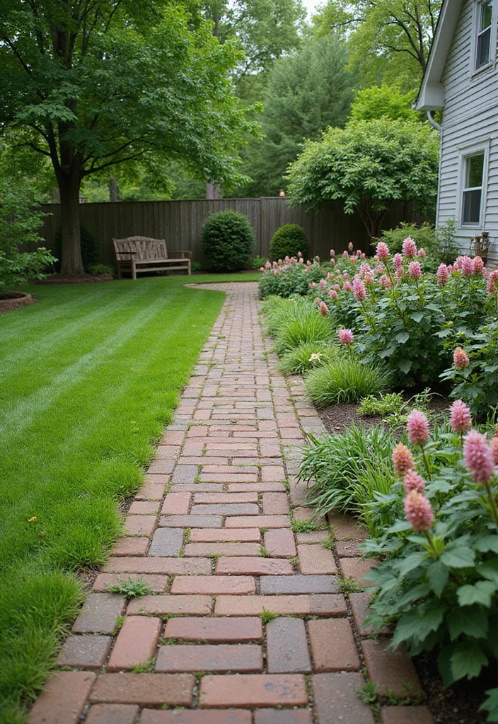 12 Backyard Pavement Ideas for Clean Durable Low Upkeep Style 1 12 Backyard Pavement Ideas for Clean Durable Low Upkeep Style - 1. Reclaimed Brick Pathways