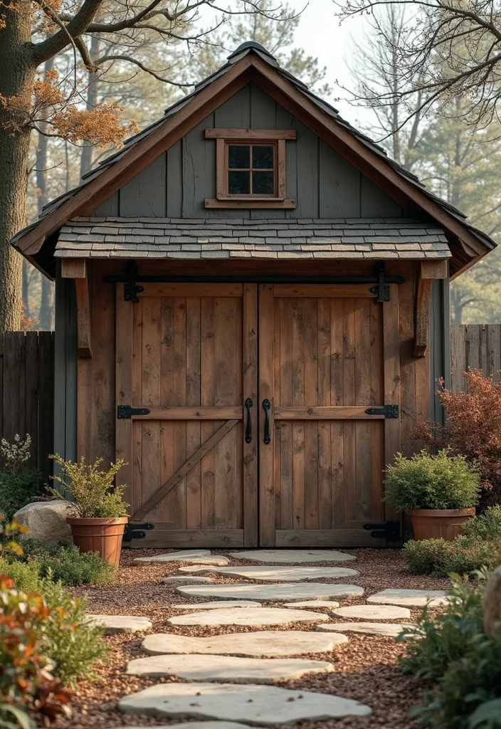 12 Backyard Shed Ideas for Practical Storage and Extra Space - 12. Rustic Barn-Style Shed