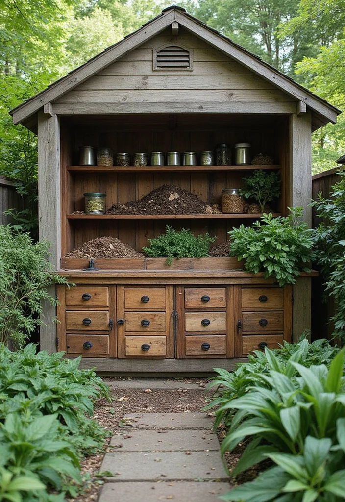 12 Backyard Shed Ideas for Practical Storage and Extra Space - 5. Shed with Composting Station