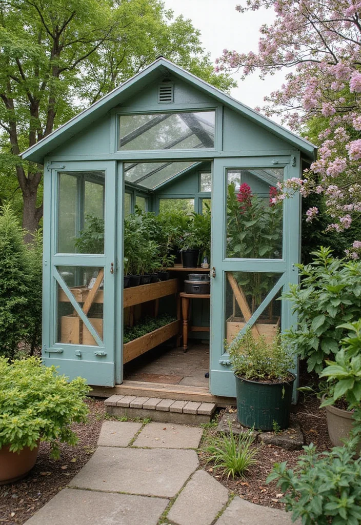 12 Backyard Shed Ideas for Practical Storage and Extra Space - 9. Greenhouse Shed Combo