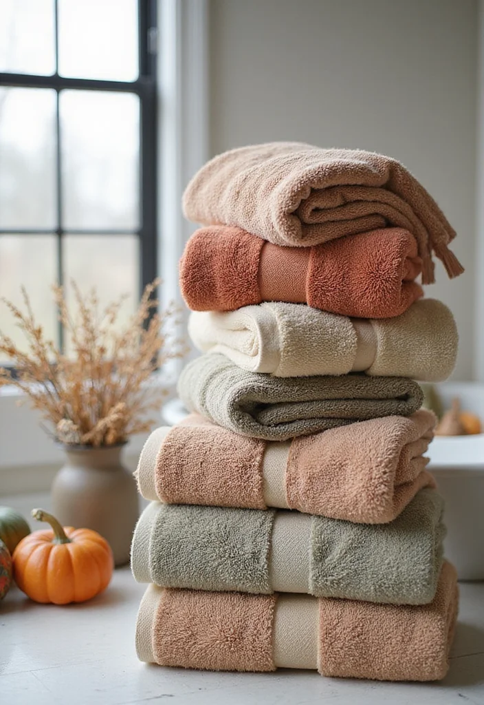12 Bathroom Towel Decor Ideas for Neat Pretty Everyday Displays - 12. Seasonal Towel Decor Swaps