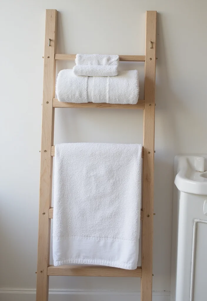 12 Bathroom Towel Hanging Ideas for Practical Clean Organization - 12. Minimalist Towel Stands