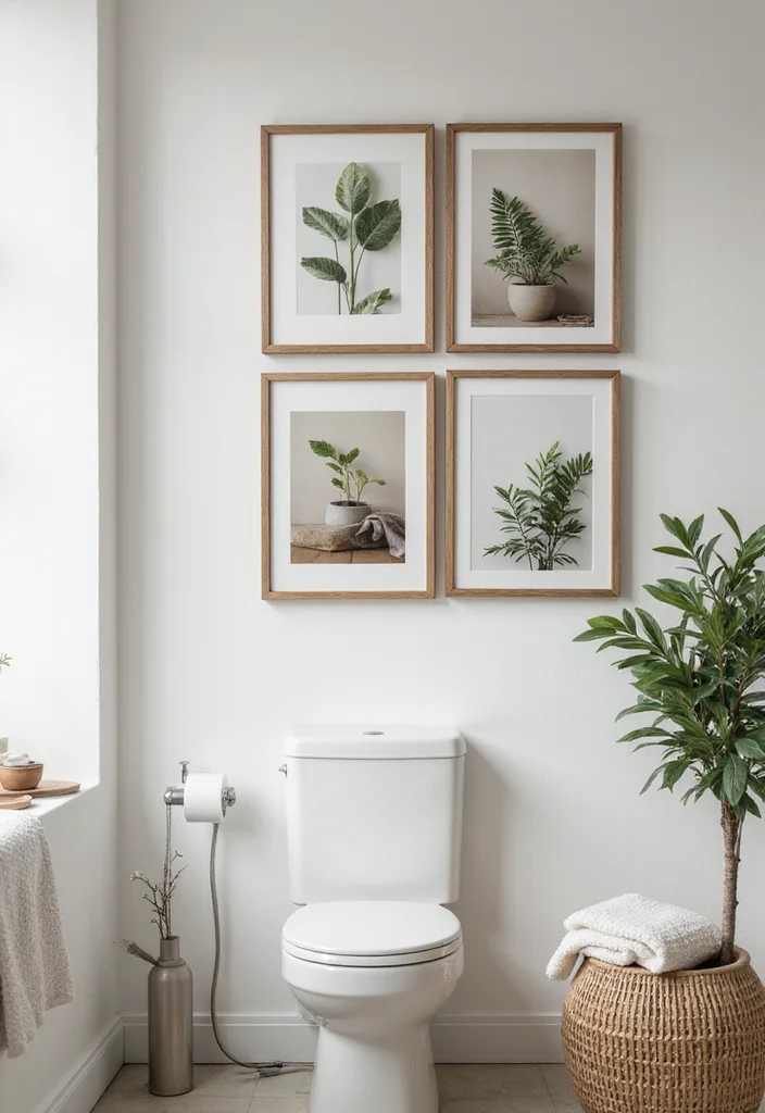 12 Bathroom Wall Art Ideas for Personality, Texture, and Color - 8. Sustainable Photography