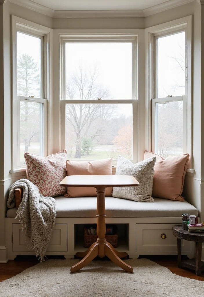 12 Bay Window Ideas Bedroom for Light Cozy Seating Corners - 6. Multi-Purpose Reading Nook