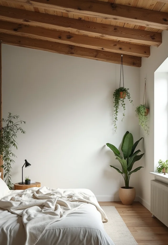 12 Bedroom Ceiling Ideas for Stylish Unexpected Design 1 12 Bedroom Ceiling Ideas for Stylish Unexpected Design - 1. Natural Wood Beams