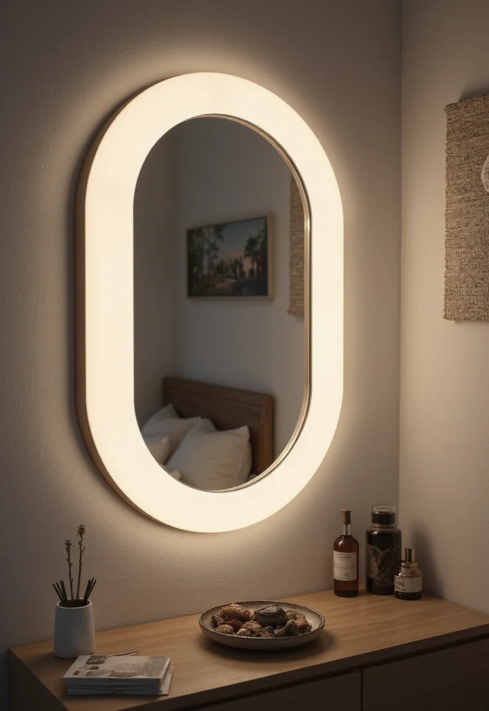 12 Bedroom Mirror Ideas for Bright Spacious Reflections - 11. Illuminated Mirrors