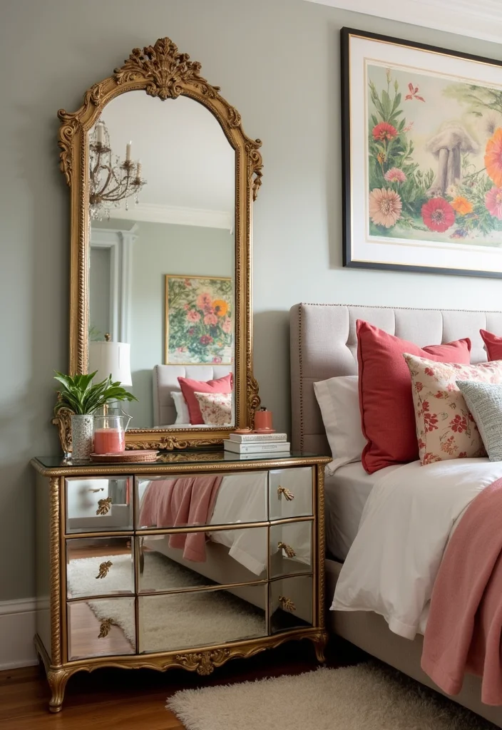 12 Bedroom Mirror Ideas for Bright Spacious Reflections - 2. Mirrored Furniture