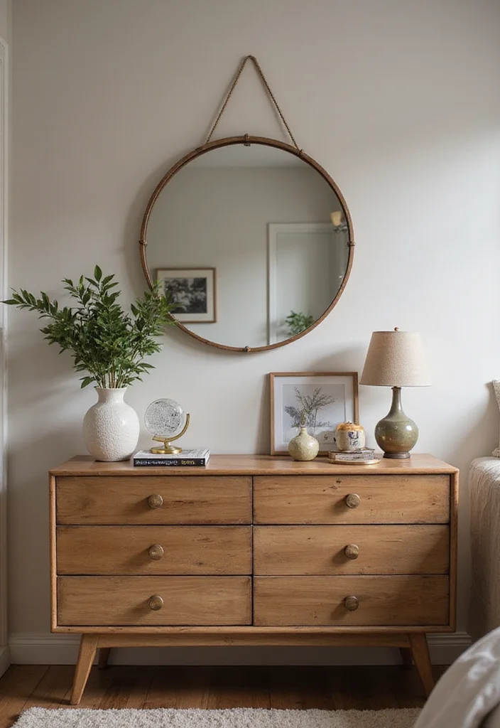 12 Bedroom Mirror Ideas for Bright Spacious Reflections - 5. Round Mirrors