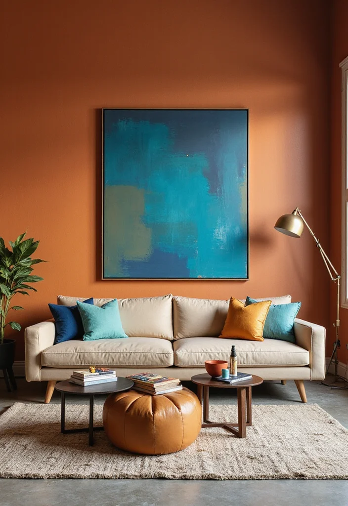 12 Beige Couch Living Room Ideas for Soft Neutral Warmth - 12. Feature Wall Highlights