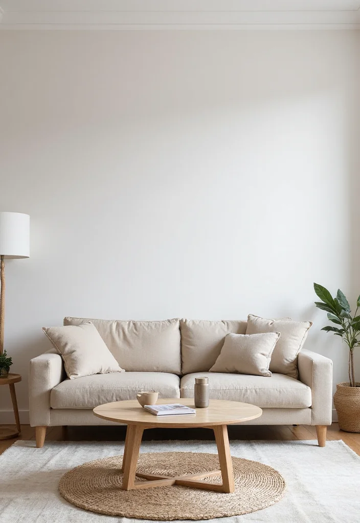 12 Beige Couch Living Room Ideas for Soft Neutral Warmth - 2. Scandinavian Minimalism