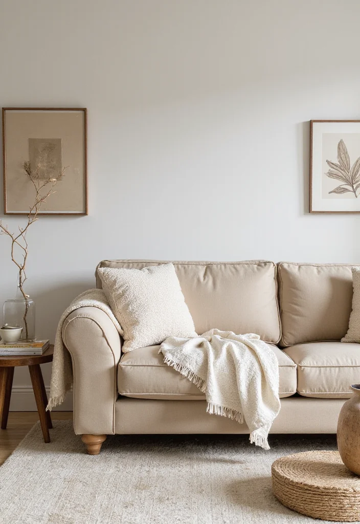 12 Beige Couch Living Room Ideas for Soft Neutral Warmth - 4. Monochromatic Magic