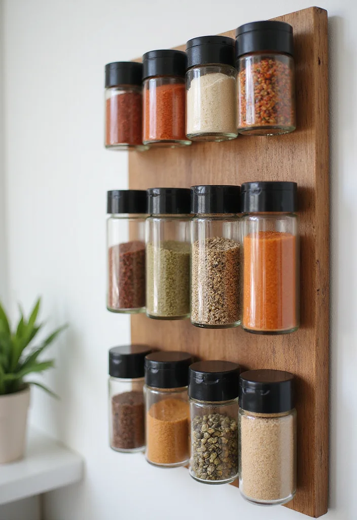 12 Dorm Kitchen Ideas for Compact Smart College Living - 1. Colorful Magnetic Spice Rack