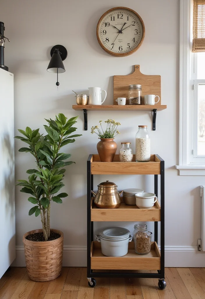 12 Dorm Kitchen Ideas for Compact Smart College Living - 5. Rolling Cart for Flexibility