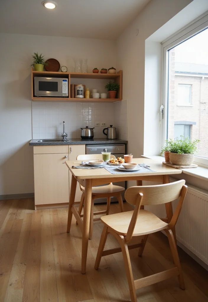 12 Dorm Kitchen Ideas for Compact Smart College Living - 8. Foldable Dining Table