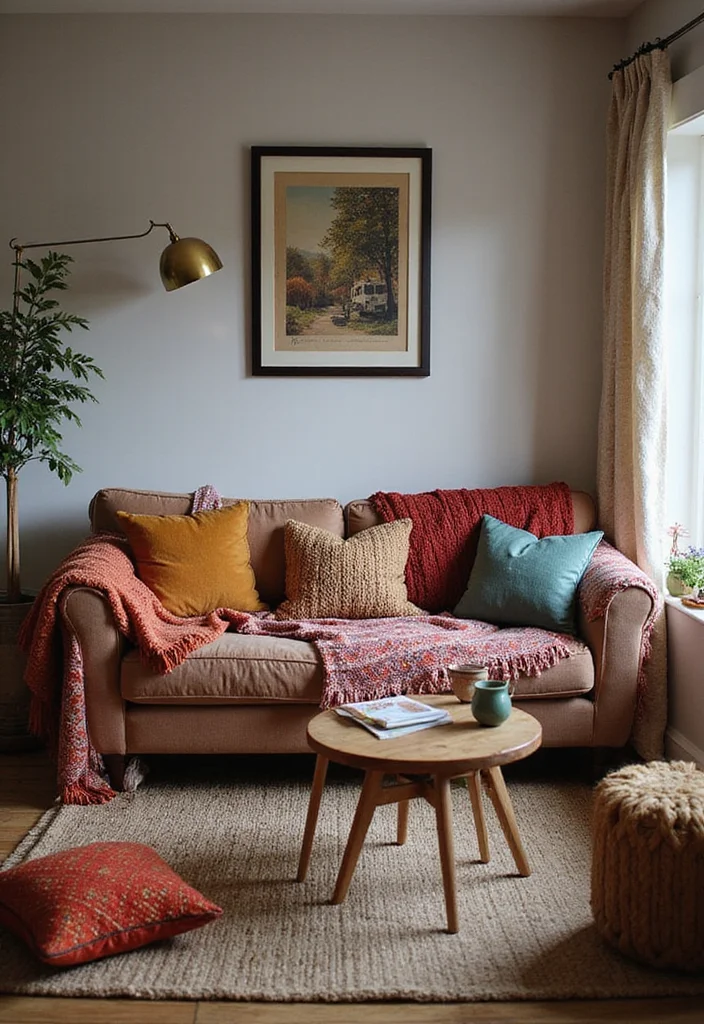 12 Dorm Living Room Ideas for Cute Practical Shared Spaces - 5. Textured Throws and Cushions