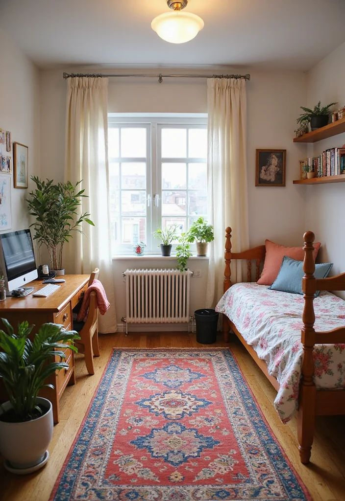 12 Dorm Living Room Ideas for Cute Practical Shared Spaces - 9. Fun and Functional Rugs