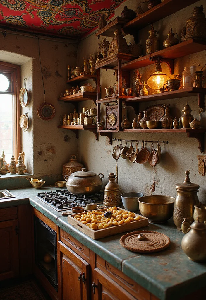 12 Indian Kitchen Ideas for Practical Warm Flavorful Design - 2. Traditional Indian Decor