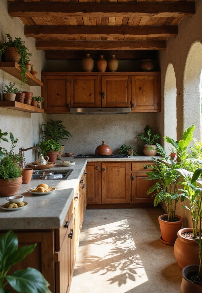 12 Indian Kitchen Ideas for Practical Warm Flavorful Design - 6. Natural Elements