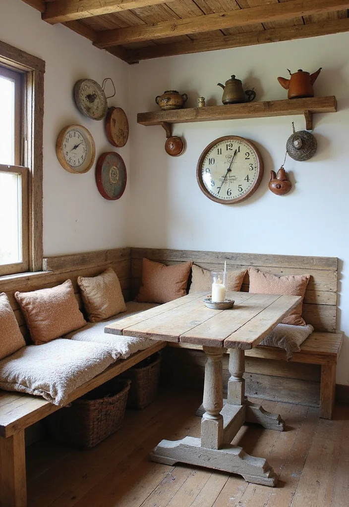 12 Kitchen Banquette Ideas for Cozy Dining and Extra Seating - 2. Rustic Farmhouse Charm