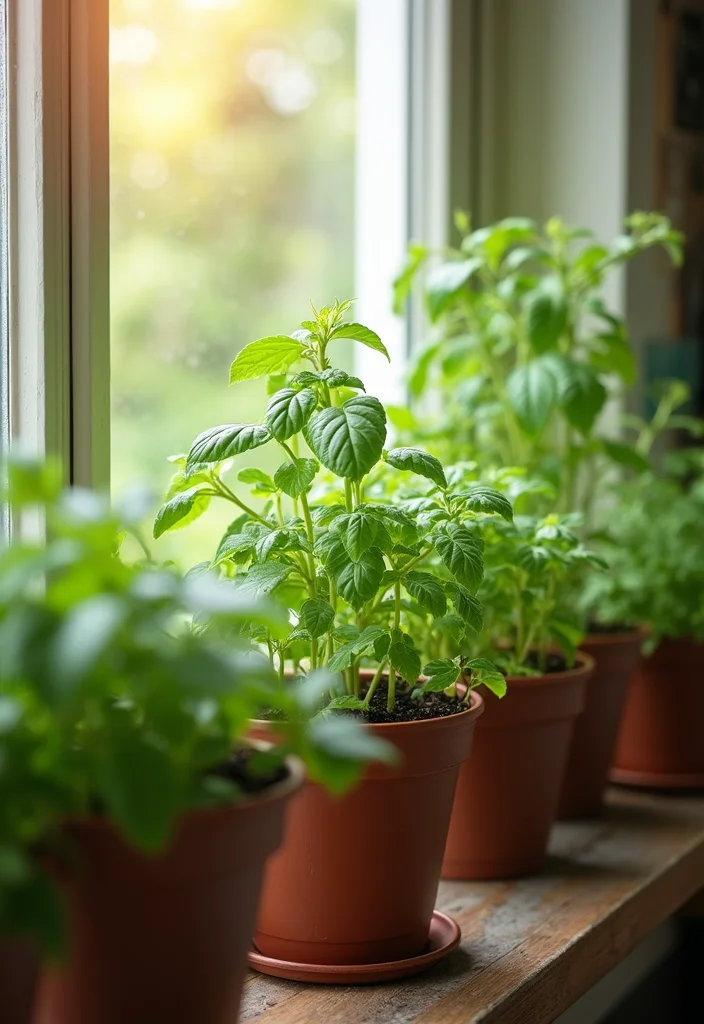 12 Kitchen Sink Window Ideas for Bright Fresh Natural Light - 1. Herb Garden Windowsill