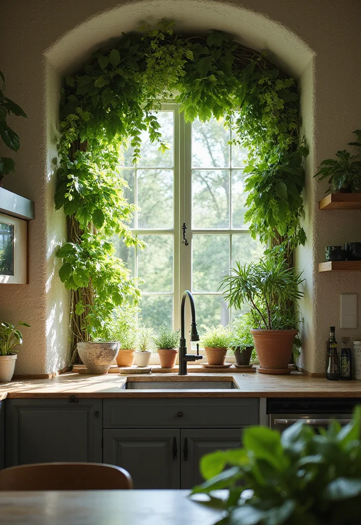 12 Kitchen Sink Window Ideas for Bright Fresh Natural Light - 4. Biophilic Design Elements