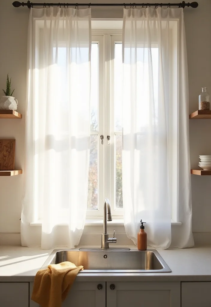 12 Kitchen Sink Window Ideas for Bright Fresh Natural Light - 5. Minimalist Window Treatments