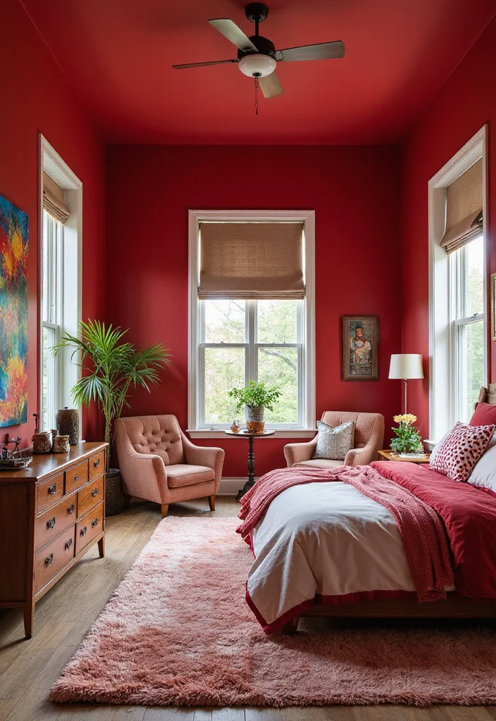 12 Red Bedroom Ideas for Bold Warm Cozy Character - 1. Bold Crimson Walls