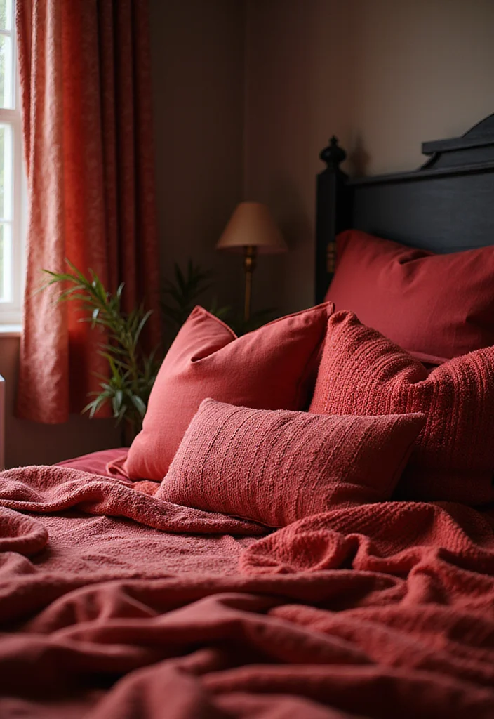 12 Red Bedroom Ideas for Bold Warm Cozy Character - 2. Cozy Red Accents