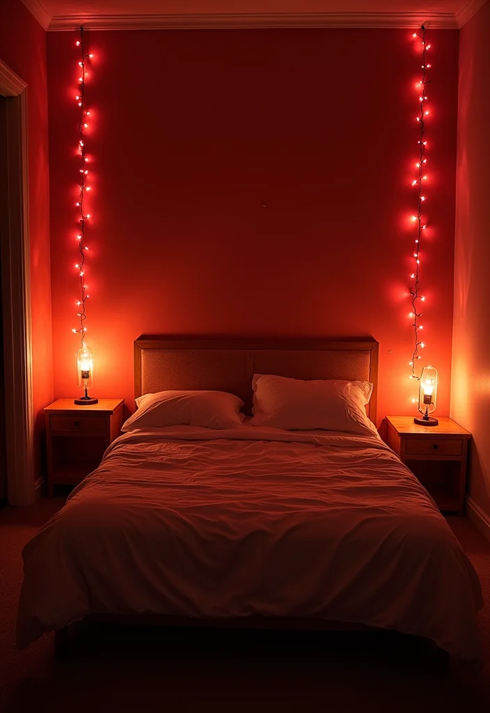 12 Red Bedroom Ideas for Bold Warm Cozy Character - 5. Warm Lighting