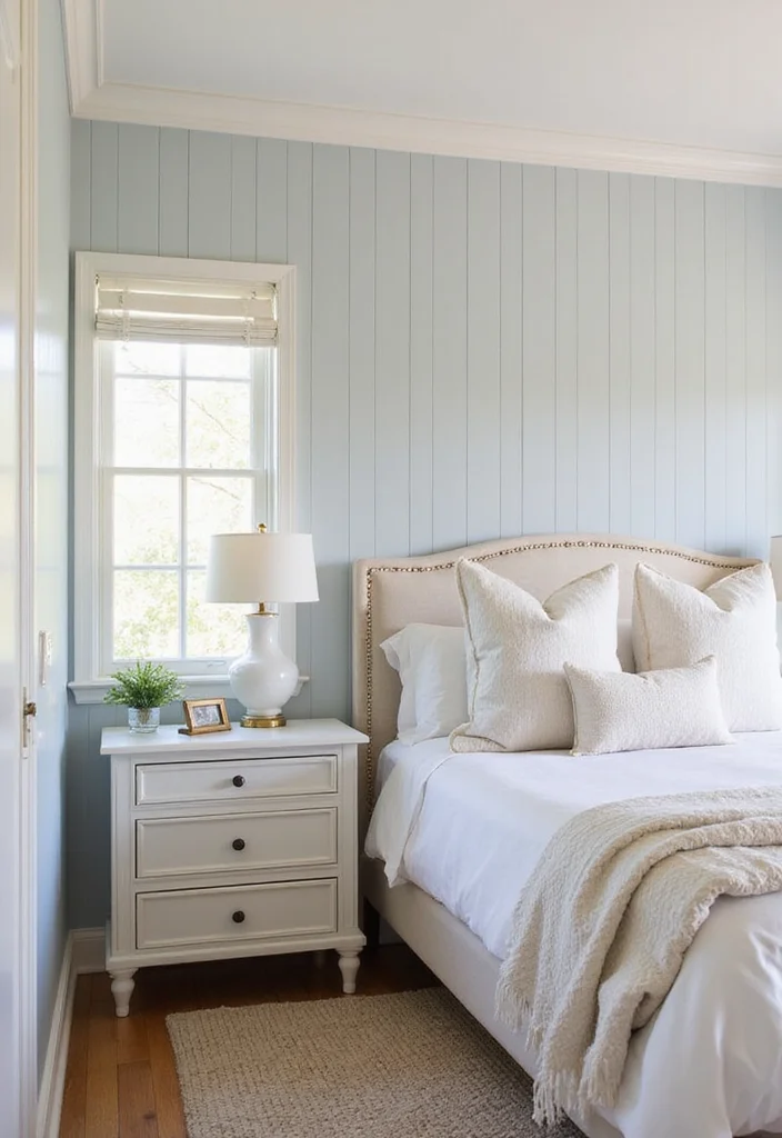 12 Wall Paneling Ideas Bedroom for Depth, Texture, and Style - 3. Vertical Shiplap Boards