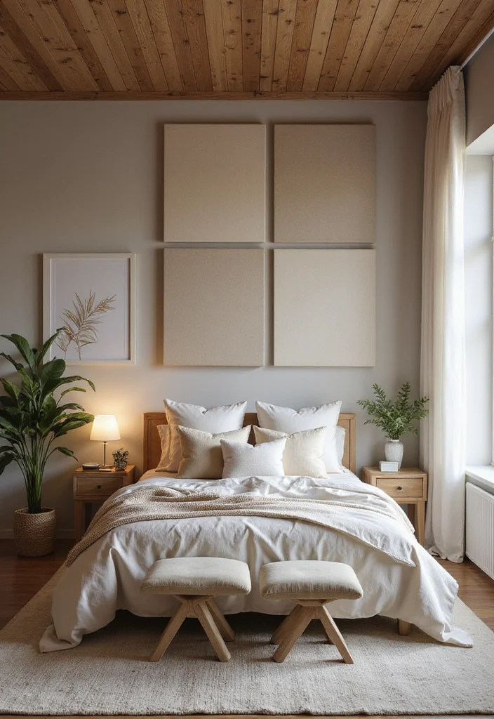 12 Wall Paneling Ideas Bedroom for Depth, Texture, and Style - 9. Acoustic Panels