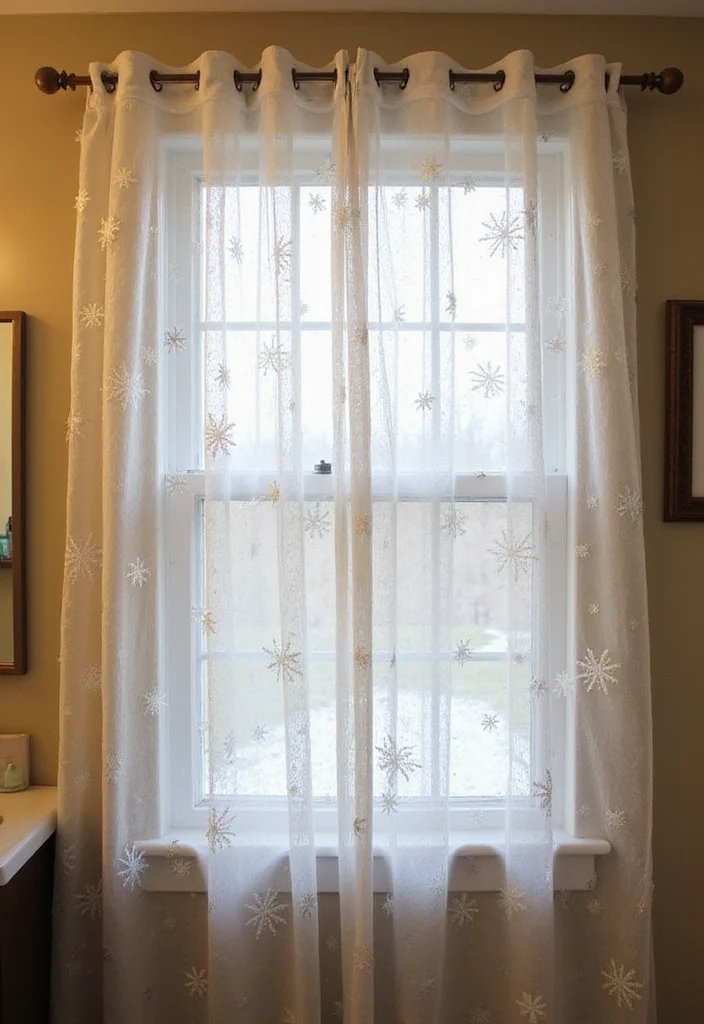 14 Bathroom Christmas Decor Ideas for Festive Cheerful Style - 10. Festive Window Treatments