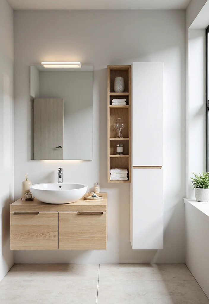 14 Beach Bathroom Ideas for Breezy Calm Coastal Style - 6. Minimalist Cabinetry