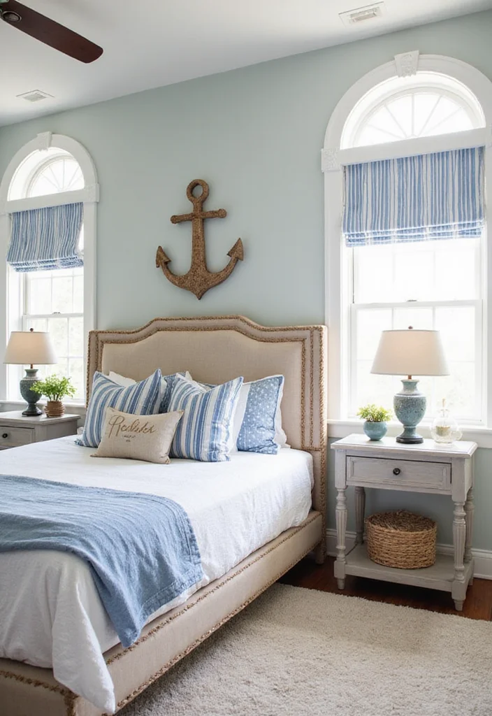 14 Beach Bedroom Ideas for Breezy Light Coastal Calm - 2. Nautical Touches