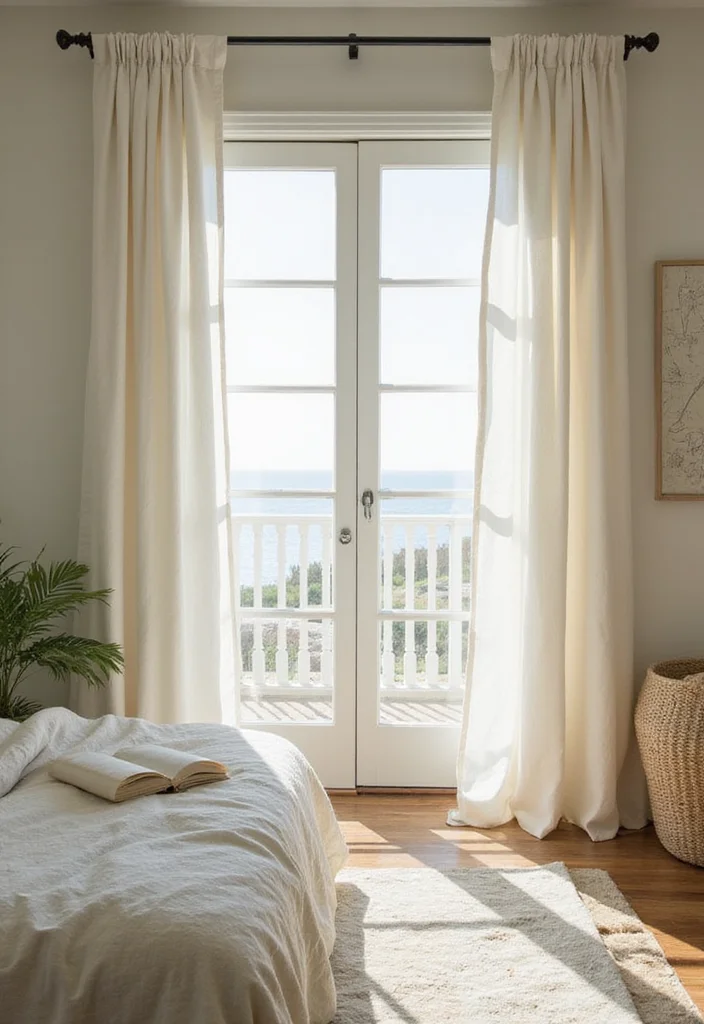 14 Beach Bedroom Ideas for Breezy Light Coastal Calm - 8. Light and Airy Drapes