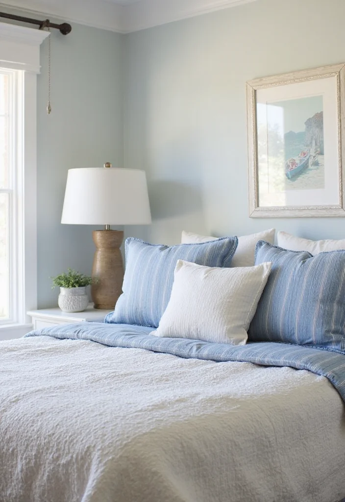 14 Beach Bedroom Ideas for Breezy Light Coastal Calm - 9. Coastal Bed Linens