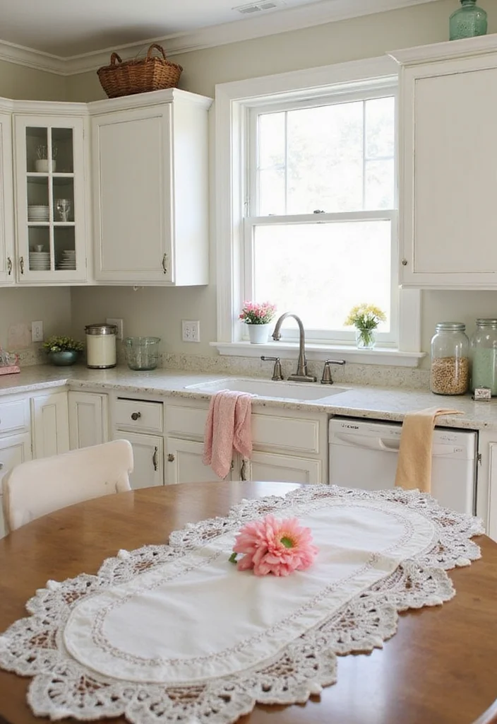 14 French Country Kitchen Ideas for Soft Rustic Romantic Charm - 13. Soft Romantic Accents