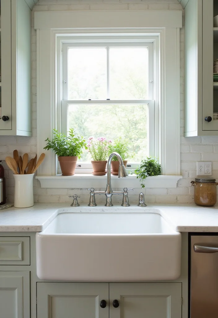14 French Country Kitchen Ideas for Soft Rustic Romantic Charm - 2. Farmhouse Sink