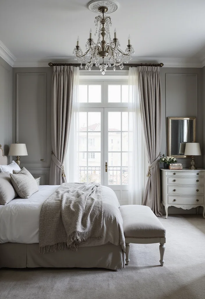 14 Grey and White Bedroom Ideas for Clean Calm Modern Neutrals - 14. Timeless Elegance